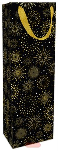 Bild von Geschenktasche matt, 12x36x8cm, Firework schwarz - VE 8