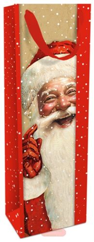 Bild von Geschenktasche matt, 12x36x8cm, Happy Santa - VE 8