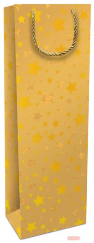 Bild von Geschenktasche matt, 12x36x8cm, Shimmering Stars gold - VE 8