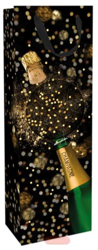 Bild von Geschenktasche matt, 12x37x8cm, Champagnerfest (Fenster mit Konfetti) - VE 8