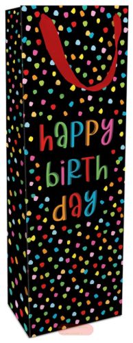 Bild von Geschenktasche matt, 12x37x8cm, Confetti Birthday - VE 8