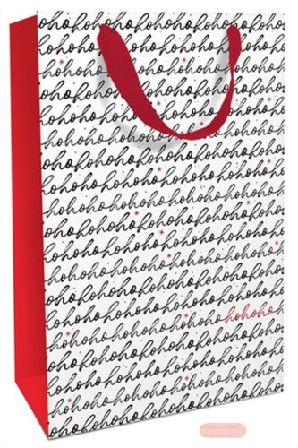 Bild von Geschenktasche matt, 26x36x13cm, Hohoho Lettering - VE 8