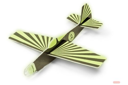 Bild von GLOW IN THE DARK POLY GLIDER, Flugzeug Glow, ca.18cm, gemischt, Tüten, Display - VE 48