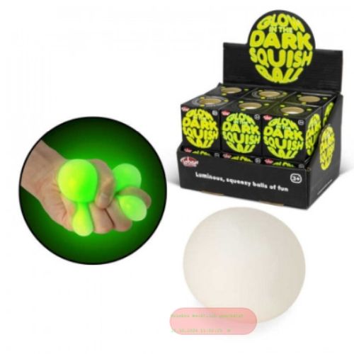 Bild von GLOW IN THE DARK SQUISH BALL, Quetschball glow in the dark, ca.6cm, Box - VE 12