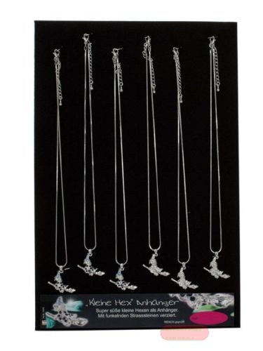 Bild von Hexenanhänger mit Schlangenkette, 42cm, aus Metall mit Strass, mit Display - VE 24