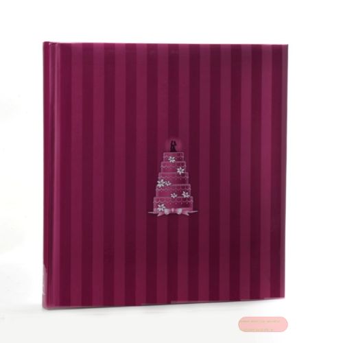 Bild von Hochzeitsfotoalbum "Cake" 4 S.illustriert, 60 S.weiss, 30x31cm, brombeere
