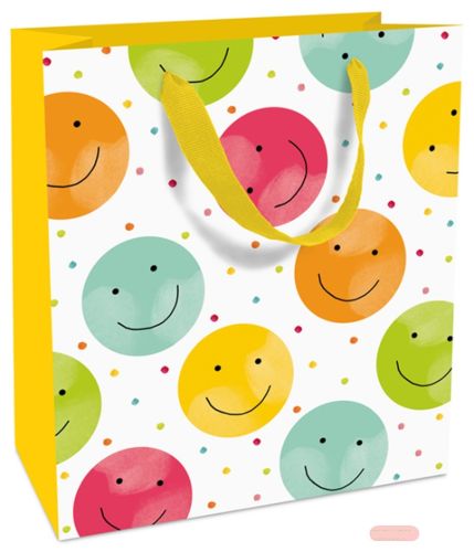 Bild von Geschenktasche matt, 18x21x8cm, Happy Smileys - VE 8