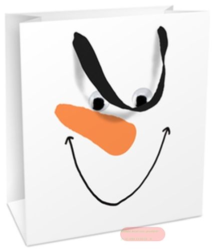 Bild von Geschenktasche matt, 18x21x8cm, Happy Snowman - VE 8