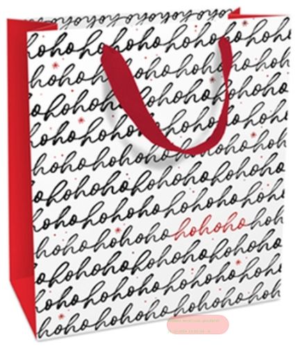 Bild von Geschenktasche matt, 18x21x8cm, Hohoho Lettering - VE 8