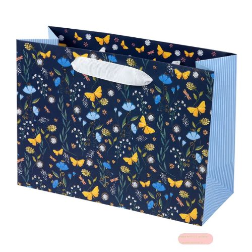 Bild von Geschenktaschen, 25x18x10cm, Secret Garden night blue - VE 6