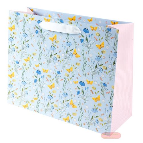 Bild von Geschenktaschen, 33x27x13cm, Secret Garden Blue - VE 6