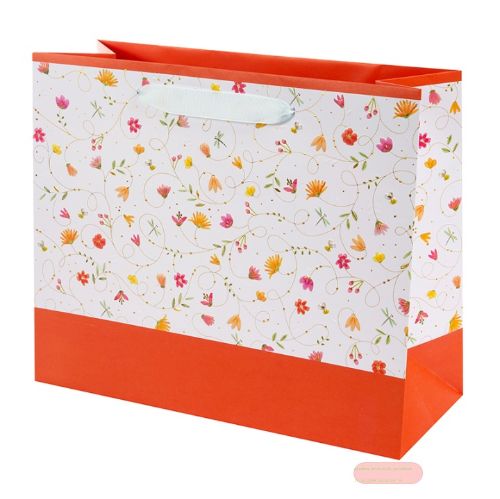 Bild von Geschenktaschen, 33x27x13cm, Summer day white - VE 12