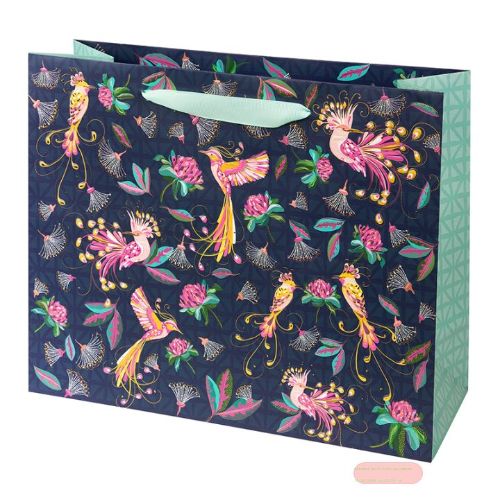Bild von Geschenktaschen, 33x27x13cm, Tropical Birds - VE 6
