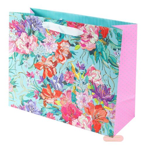 Bild von Geschenktaschen, 33x27x13cm, Velvet Bloom - VE 6