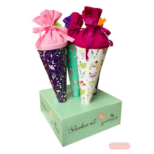 Bild von Geschenktüten 35cm Filzverschluss, Sortiment Turnowsky gemischt mit Aufsteller - VE 20