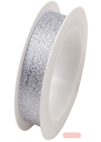 Bild von Gewebtes Band auf Spule 15mm x 2,5m, Society silber - VE 6