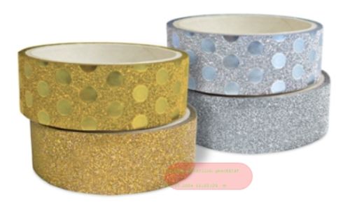 Bild von Glamour Dekoband Glimmerfolie, 2er Set, 2-fach gemischt., 15mm x 5m - VE 35 (Sets)