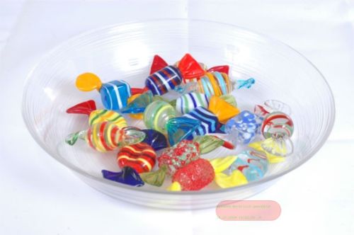 Bild von Glas Bonbons Deko gemischte Ausführungen, mit Glasteller geliefert - VE 45