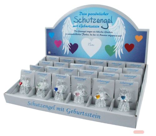 Bild von Glasengel mit Geburtsstein, 12 verschiedene Monate, mit Displays - VE 24