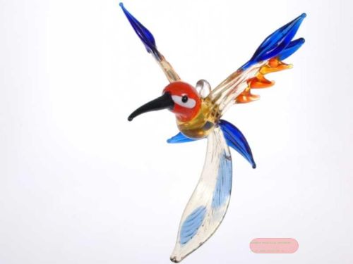 Bild von Glasvogel Colibri mundgeblasen, 6-fach ass. - VE 12
