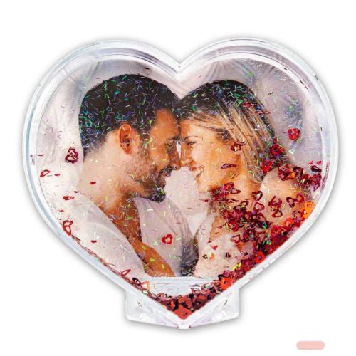 Bild von Glimmer mit ausgestanzten Folienherzen, Photo Love 10x8cm, Box, P9019 - VE 8