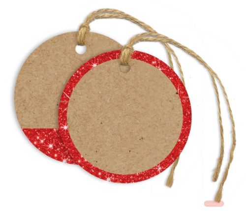 Bild von GLIMMER, Anhängersets, 4er Set, D: 6,3cm, mit Kordel, gemischt, rot - VE 10 (Sets)