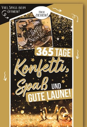 Bild von Glückwunschkarte Neujahr Konfetti PK 599 - VE 6