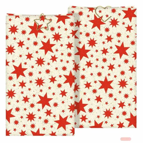 Bild von Graspapier Geschenktüten, 2er Set mit Metallklammern,12x21x6cm,Glitzerkette - VE 15 (Sets)