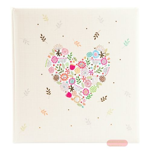 Bild von Hochzeitsfotoalbum 60 S.weiss, 30x31cm, Flowers in the Heart