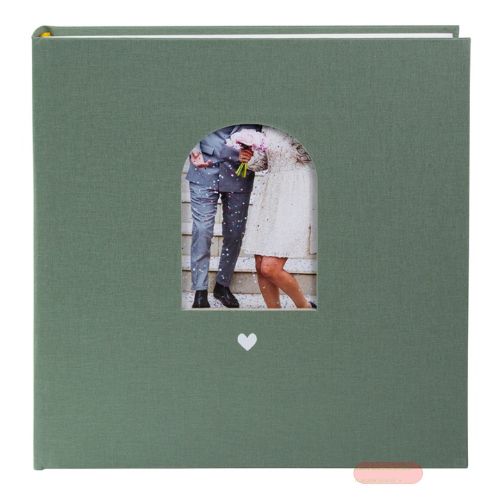 Bild von Hochzeitsfotoalbum 60 S.weiss, 30x31cm, Herzensmoment artichoke