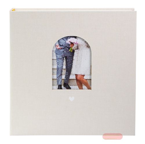 Bild von Hochzeitsfotoalbum 60 S.weiss, 30x31cm, Herzensmoment beige