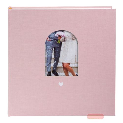 Bild von Hochzeitsfotoalbum 60 S.weiss, 30x31cm, Herzensmoment rosa