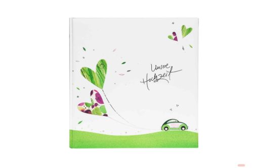 Bild von Hochzeitsfotoalbum Beetle in Love, 4 S.illustriert, 60 S.weiss, 30x31cm, grün