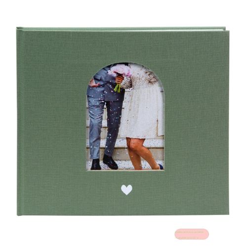 Bild von Hochzeits-Gästebuch 100 Seiten illust., 24,5x22,5cm,p.p.,Leinen, Herzensmoment artichoke