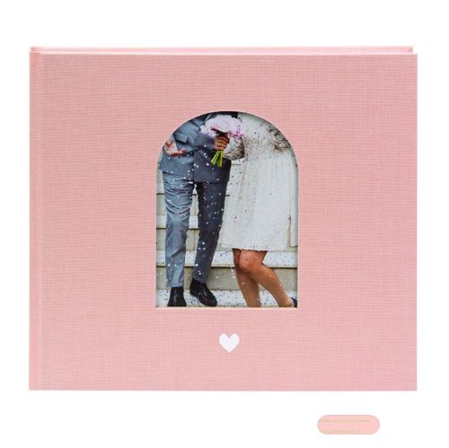 Bild von Hochzeits-Gästebuch 100 Seiten illustriert, 24,5x22,5cm, p.p., Leinen, Herzensmoment rosa