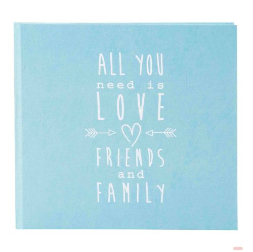 Bild von Hochzeits-Gästebuch mit 176 Seiten chamois, 25x23,5cm, you need is love, türkis