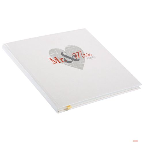 Bild von Hochzeits-Gästebuch mit 176 Seiten weiss, 23x25cm, Mr.&Mrs.