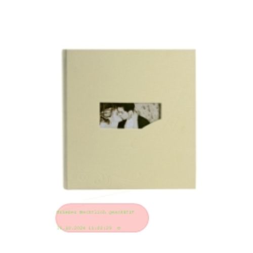 Bild von Hochzeits-Gästebuch mit 176 Seiten weiss, 23x25cm, passepartout, Leinen beige, Yes