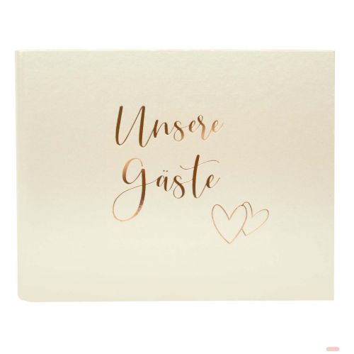 Bild von Hochzeits-Gästebuch, 50 S.weiss mit verdeckter Spirale,29x23cm, Herzklopfen