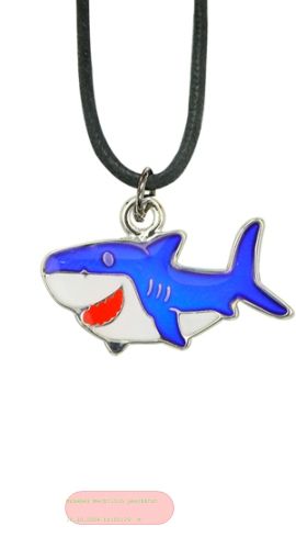 Bild von Halskette mit Blue Magic Hai-Anhänger, auf Headerkarte - VE 8