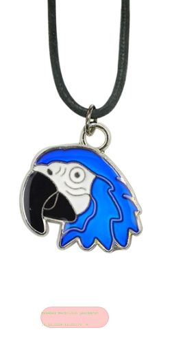 Bild von Halskette mit Blue Magic Papagei-Anhänger, auf Headerkarte - VE 8