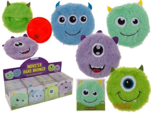 Bild von Handwärmer mit Plüschüberzug Monster, ca.7x12cm, Box, gemischt im Display - VE 32 (SR)