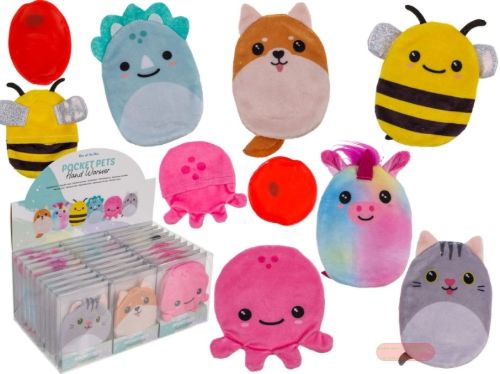 Bild von Handwärmer mit Plüschüberzug Tiere, ca.9cm, Box, gemischt im Display - VE 30