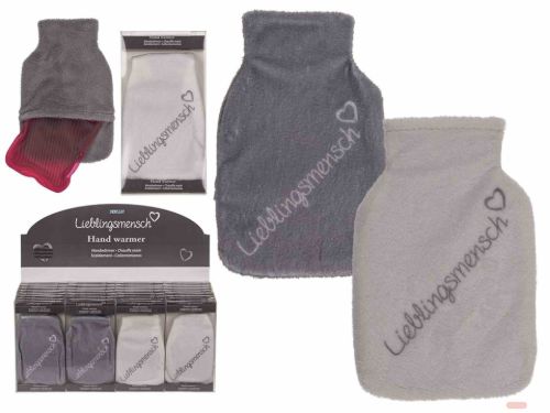 Bild von Handwärmer Wärmflasche Lieblingsmensch Fleeceüberzug 11cm,gemischt 22/10  Display - VE 32