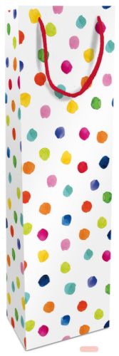 Bild von Happy Dots, Geschenktasche Lack glänzend, 12x37x8cm - VE 8