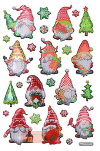 Bild von Happy Gnomes, 1 Blatt 10x15cm von Stickers pro Pack - VE 10 (Pack)