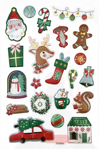 Bild von HAPPY X-MAS, 1 Blatt 14x21cm von Stickers pro Pack - VE 10 (Pack)