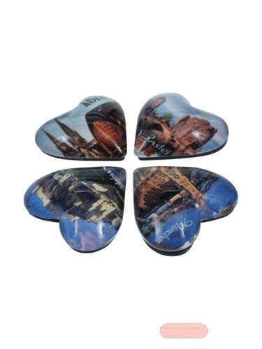 Bild von Herz Bildlinse aus Glas mit Magnet, ca.4cm, Text/Bild nach Wunsch - VE  24