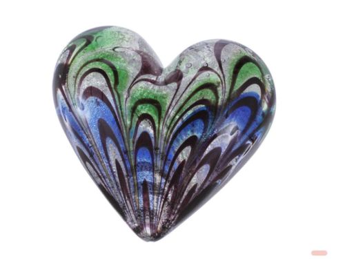 Bild von Herzen aus Glas, ca.2x2cm, 8-fach ass,Handarbeit, z.T.Blattsilbereinlage, Display - VE 48