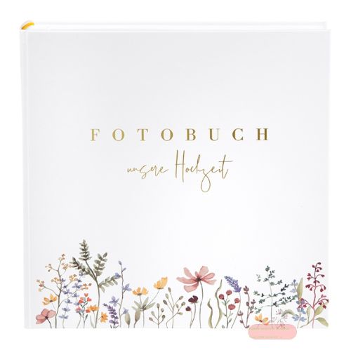 Bild von Hochzeitsfotoalbum 60 S.weiss, 30x31cm, Blütenliebe weiss